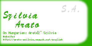 szilvia arato business card